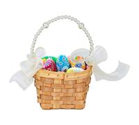 Basket di Fiori di Fiori rustici - Cestino Intrecciato per la Festa di Nozze | Cesto di Fiori in Pizzo Portatile con Fiocchi e Maniglia, Cesto Floreale Bianco per Ragazza, cestini per Ragazze