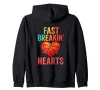 Basket Dribbling Cuore Fan Hoop Basket Abitudini Bball Felpa con Cappuccio