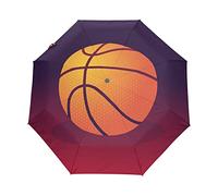 Basket Giallo Nero Art Ombrello Pieghevole Automatico Portatile con Apertura e Chiusura Automatica a Pulsante Protezione UV Ombrelli per Viaggi Bambini Ragazzi Ragazze