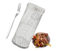 Basket Griglier - BBQ Basket | Cestini per grigi di verdure | Cestini alla griglia in acciaio inossidabile | Rack griglie a cilindri a rete filo | Rack per verdure rotonde esterne | Porta da campeggio
