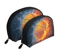 Basket In Acqua E Fuoco, Borsa per trucco a conchiglia Portamonete da donna Borsa da toilette piccola Borsa per cosmetici 2 pezzi
