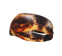 Basket on Fire e Water Flame Splashing Basket Fitness Fascia elastica unisex Sport Fascia per la testa, Sport Corsa Ciclismo Yoga Fascia assorbente del sudore,