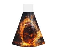 Basket on Fire e Water Flame Splashing Hangable asciugamano portatile, velluto super assorbente asciugamano da cucina, asciugamano da cucina per bambini adulti bagno cucina appeso asciugamano