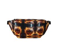 Basket on Fire e Water Flame Splashing Stampe Marsupio da corsa regolabile borsa a tracolla leggera e confortevole adatta per fitness jogging viaggi