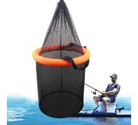 Basket pieghevole per pesce, 10,43 x 14,96 pollici, Floating Storage Cage, Net Design Long Term Use for Saltwater, Freshwater, Ice and Fly Fishing, Black