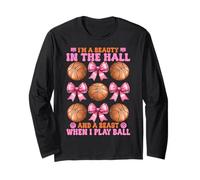Basket Ragazza Bellezza Nella Sala Bestia Quando Gioco Palla Maglia a Manica