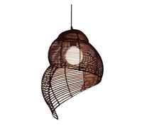 Basket Shade Hallway Asian Style Natural Bird Nest Chandelier Indoor Lighting Rattan Pendant Lamp Light Fixture for Living Room,Kitchen Island(Brown,35CM)