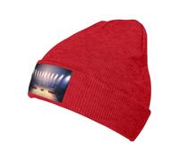 Basketball Arena - Cappello unisex classico lavorato a maglia, caldo cappello in lana per autunno e inverno, da viaggio, a prova di freddo, alla moda., Rosso, Taglia unica