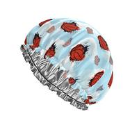 Basketball Art Basketball Stack Gorro de ducha para mujeres y niñas, impermeable, lavable, reutilizable, forro de PEVA, banda elástica ajustable, gorro de baño para damas, salón de spa