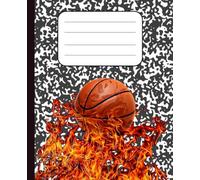 basketball composition notebook wide ruled: Camo Fire Ball Design | Sports Journal for School, Practice & Game Notes for Middle School, High School, and College Students