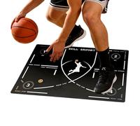 Basketball Dribble Mat - FOOTWORKTrainer, Non Slip Silent Practice Pad | Lightweight Roll Up Design, Indoor Outdoor Use, 35.43 x 23.62 Inches, Improves Speed Strength Coordination, Beginner to Enthus