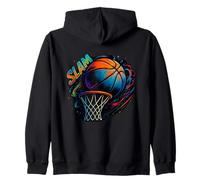 Basketball Graffiti Vibrant Street Art Felpa con Cappuccio
