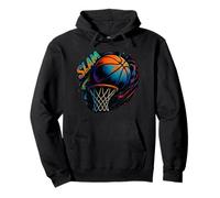 Basketball Graffiti Vibrant Street Art Felpa con Cappuccio