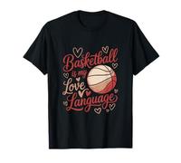 Basketball Is My Love Language Hoops Design per Fan Player Maglietta