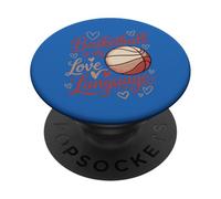 Basketball Is My Love Language Hoops Design per fan player PopSockets PopGrip Adesivo