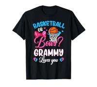 Basketball or Bows Grammy Loves You Gender Reveal Pink Blue Maglietta