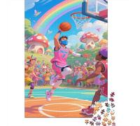 Basketball Puzzle 1000 Pezzi Premium, Street Basketball Mappa Concettuale Tattile, Esperienza Unificante, Regalo Iconico 1000pcs (75x50cm)
