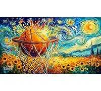 Basketball-Slam-Dunk-with-Color-Splash Puzzle per adulti 1000 pezzi Puzzle Gioco stimolante per decorazione murale e regali Idea regalo perfetta Giochi educativi 38x52/1000 pezzi
