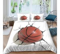 basketball-wall-artcopripiumino microfibra morbida 3 Pezzi stampa 3D cerniera nascosta D-sticker-style Set Di Copripiumino con federe per cuscini soffice morbido e comodo for adulti King（220x240cm）