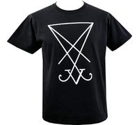 BASLIL TOAST brunch Men's Mens Satanic Sigil of Lucifer Seal of Satan Gothic Goth Halloween T-Shirts Black XXL
