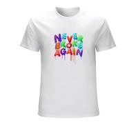 BASLIL TOAST brunch Men's Never Broke Again Colorful Men Male Short Sleeve O-Neck Tees Tops T-Shirts White L