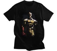 BASLIL TOAST brunch Men's Novelty Super Senavsei Saitawnjk Short Sleeves Leisure Anime Manga One Phvuwo Man Soft Cotton Clothes T-Shirts Black 3XL
