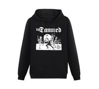 BASLIL TOAST brunch Men's The Damned Long Sleeve Hooded Sweatshirt Hoodies with Drawstring Pockets Black XXL