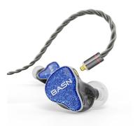 BASN Bmaster5 - Cuffie intrauricolari con 5 driver e bassi potenti, isolamento acustico, auricolari IEM con cavo OFC MMCX placcato argento rimovibile, per musicisti (blu zaffiro, MMCX)