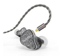 BASN Bmaster5 - Cuffie intrauricolari con 5 driver e bassi potenti, isolamento acustico, auricolari IEM con cavo OFC MMCX placcato argento rimovibile, per musicisti (nero notte, MMCX)