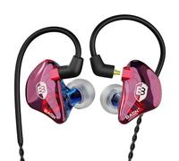 BASN Bsinger - Auricolari in-ear cablati con isolamento acustico, doppio driver dinamico IEM ad alta definizione con cavo rimovibile MMCX per musicisti, batteristi, cantanti (blu e viola)
