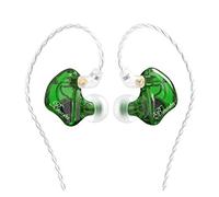 BASN - Cuffie professionali in-ear con 2 driver dinamici, 1 struttura bilanciata e connettore MMCX, auricolari per cantanti, batteristi, musicisti, colore: verde chiaro