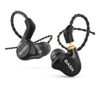 BASN Metalen - Cuffie intrauricolari con 4 driver, isolamento acustico, IEM con bassi profondi, per musicisti, cantanti, batteristi, bassisti (nero)