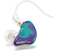 BASN MMCX - Auricolari in-ear a triplo driver con bassi ricchi, HiFi Stereo IEM con cavi staccabili aggiornati per audiofili musicisti (aurora viola)