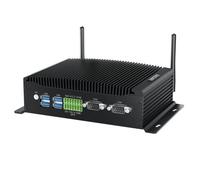 BASOARO Fanless PC Mini PC Industriale Win 11 Pro i5 10210U, 16GB RAM 256GB SSD, 2 RJ45 LAN, 2HD DP 4K Triplo Display, 6 USB, GPIO, 2 RS232 COM, WiFi BT, Linux Ubuntu, Auto Power On