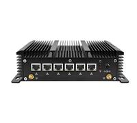 BASOARO Mini Router PC, Firewall Micro Appliance, AES-NI, Fanless PC Core i5 8260U, 8G RAM 256G SSD, 6 x 2.5GbE LAN, RS232 COM, RJ45 COM, HD Display, WiFi, Soft Router, VPN