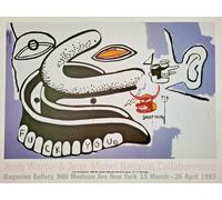 BASQUIAT x WARHOL - POSTER MOSTRA ORIGINALE - NYC - DIMENSIONI 17,8" x 23,7" ...