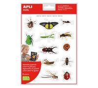 BASS APLI di gomets Insetti tematici realistici - 28 gometti tematici per borsa - immagini realistiche di insetti - adesivo rem NEW