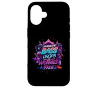 Bass Drops & Worries Fade EDM Music Lover Design Custodia per iPhone 16
