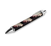 Bass Fish - Penna a sfera con stampa a forma di bandiera degli Stati Uniti, retrattile, fusto rotondo, punta fine, 0,5 mm, 1/2/4 pezzi