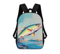 Bass Fishing Art - Zaino da viaggio unisex con stampa artistica da 43,2 cm, per donne e uomini