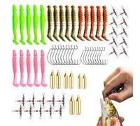 Bass Fishing Lures Kit - 68 Piece Assorted Tackle Set With Organized Carry Case, Crankbait Soft Worm Spinner Jig Hooks For Outdoor Lake River Sea Trips | Complete Angler Starter Pack