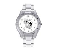 Bass Fishing - Orologio da uomo con bandiera degli Stati Uniti, in acciaio inox, analogico, al quarzo, per affari, Stile:, regular, Bracciale