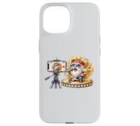 Bass Guitar Player Gnome In Hippie Rocker Clothing Love Rock Custodia per iPhone 15