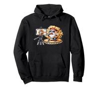 Bass Guitar Player Gnome In Hippie Rocker Clothing Love Rock Felpa con Cappuccio
