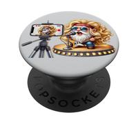Bass Guitar Player Gnome In Hippie Rocker Clothing Love Rock PopSockets PopGrip Adesivo