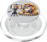 Bass Guitar Player Gnome In Hippie Rocker Clothing Love Rock PopSockets PopGrip per MagSafe