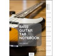 Bass Guitar Tab Notebook: 100 Pages Bass Guitar Blank Tabs Manuscript Writing Paper with Chord Fingering Charts | 8.5 X 11 | Music Paper Sheet for ... 9 Song Lines Per Page | Basic chords chart