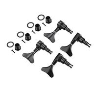 Bass Guitar Tuning Pegs | 2L2R Sealed Machine Heads for Replacement & DIY | Fishtail Button Design Helps Avoid Oxidation/Damage | Zinc Alloy Construction (Nera)