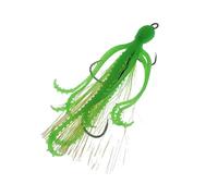 Bass Lures - 5 Inch 3-Hook | Glowing Octopus Realistic Tackle | TPE Squid Material, 15g Weight, High Carbon Steel Hooks, for Deep Sea and Lake Fishing
