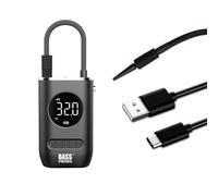 BASS POLSKA Mini compressore con display digitale, 11 bar, 70 W, 5000 mAh, USB-C ricaricabile, pompa ad aria portatile con torcia e 3 accessori